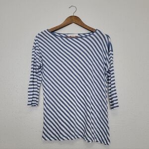 Liz Claiborne Y2K Styled Asymmetrical Striped Blouse